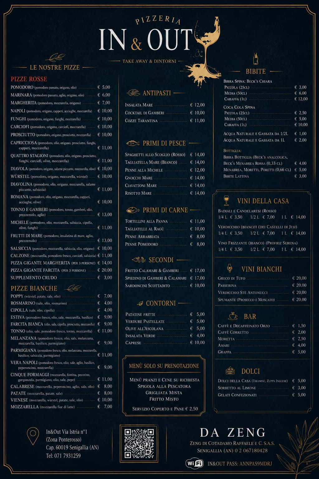 Menu IN&OUT Senigallia